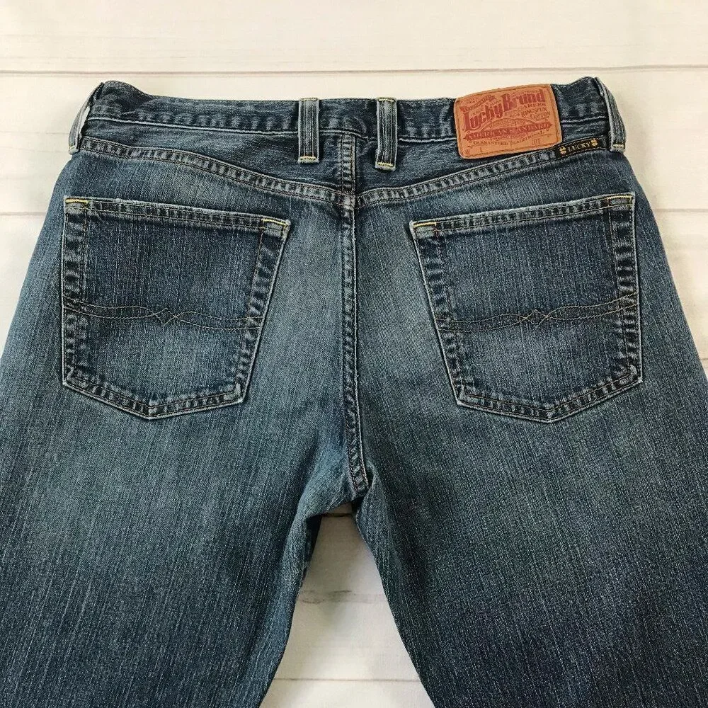 Lucky Brand Gene Montesano Men Size 31 Long Inseam Straight Leg Jeans